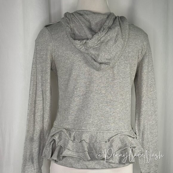 Banana Republic Ruffled Peplum Hoodie S Gray - Picture 10 of 11